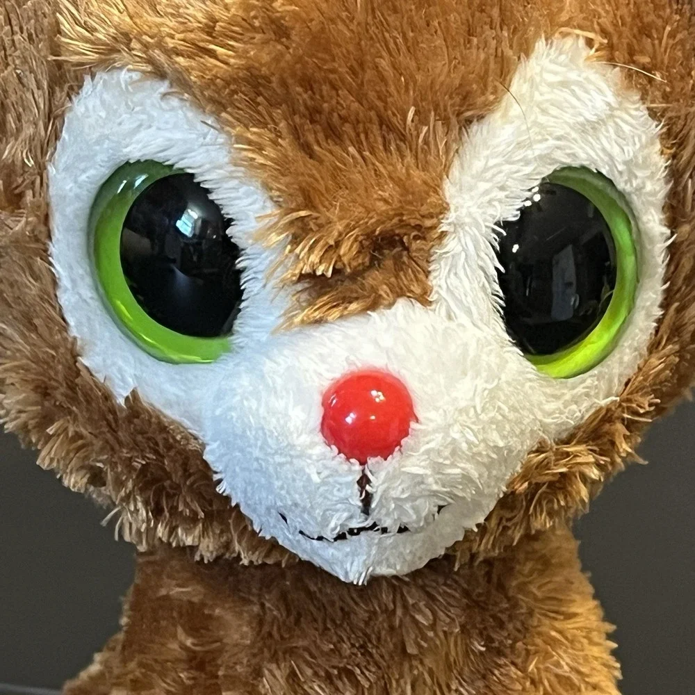 Ty Beanie Boos COMET THE REINDEER Solid Eyes 6
